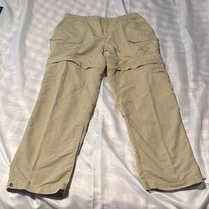 Royal Robbins Women’s Tan Cargo Pants Converts to Shorts - size 10